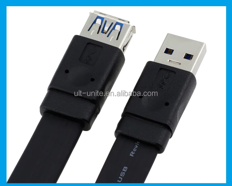 USB3.0 Мужчина К Женский Плоский Кабель Синий OD = 2.5*12.1 мм L = 0.3 м