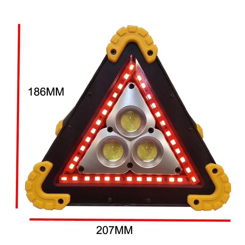 reflective car tripod triangle led flashing road emergency light