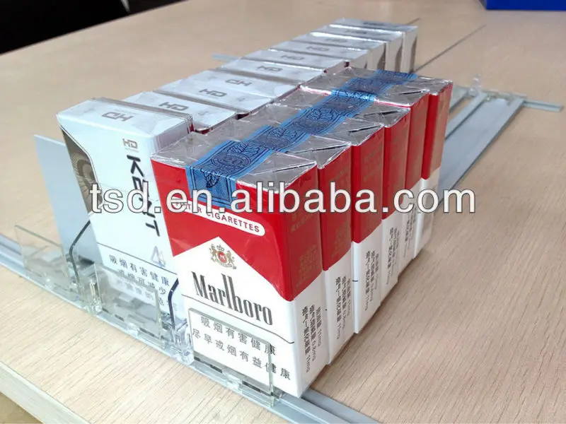 Auto feed adjustable plastic supermarket retail store bottle canned drink spring loaded shelf pusher tray