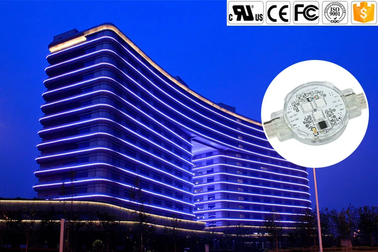 waterproof smart dot poi dmx net 5/12V ip68  rgb addressable outdoor full color led pixel dot 20mm