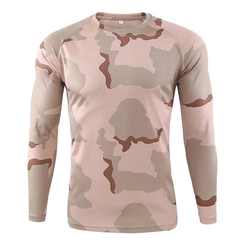 Men Summer Tactical Outdoor Quick-Dry Hunting Camo Long-Sleeve T-Shirt