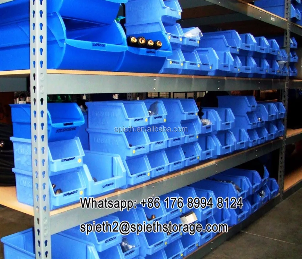 Office boltless shelving plastic storage bin rack