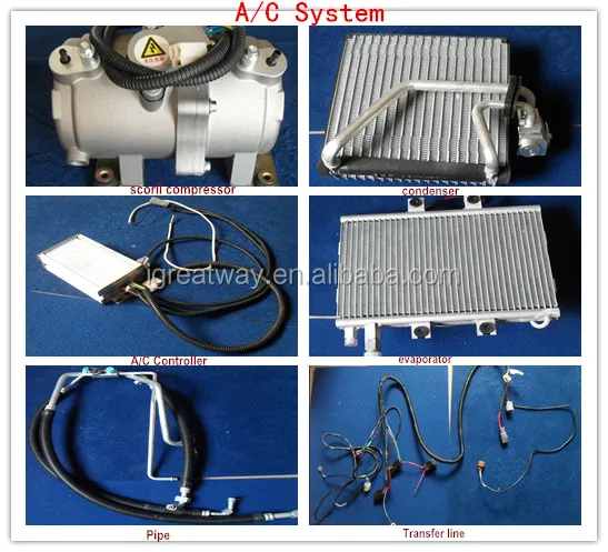 48V, 60V, 72V, 96V, 144V, 220v,320V Cold and warm integral universal ev air conditioner