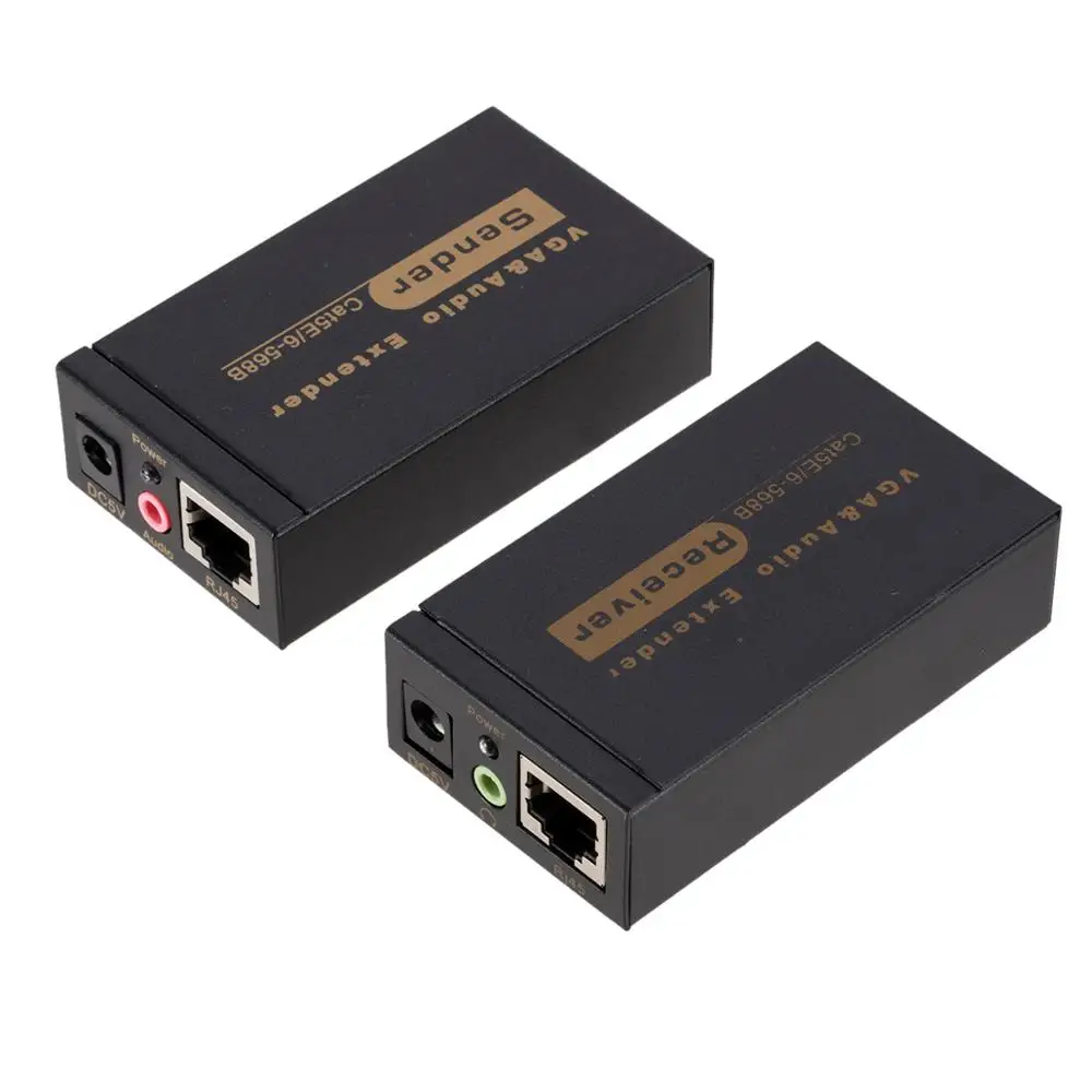 100m HD 1080P VGA UTP Extender 1x1 Splitter with 3.5mm Audio RJ45/cat5e/6 ethernet cable for projector HDTV PC VE100