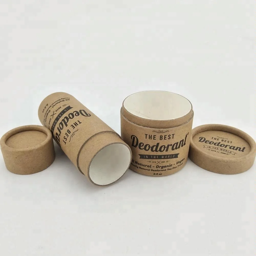 Eco Friendly Deodorant Packaging Tube Lipstick Beauty Packaging Skin Care Packaging Craft Paper Round Customized Offset Printing