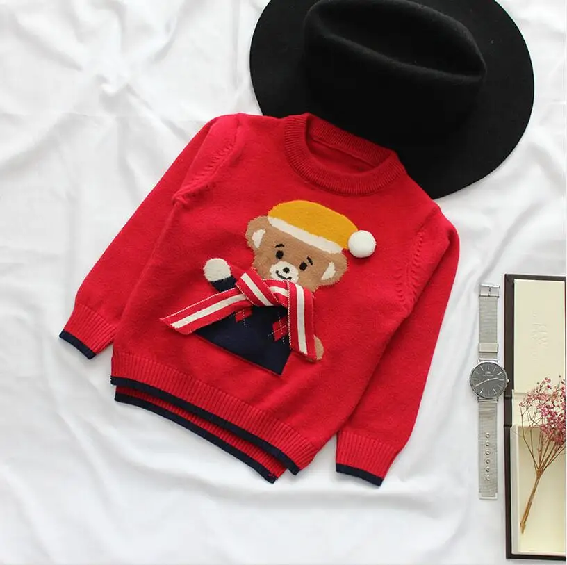 Winter boy sweater christmas , kids intarsia long sleeve angora knit pullover sweater