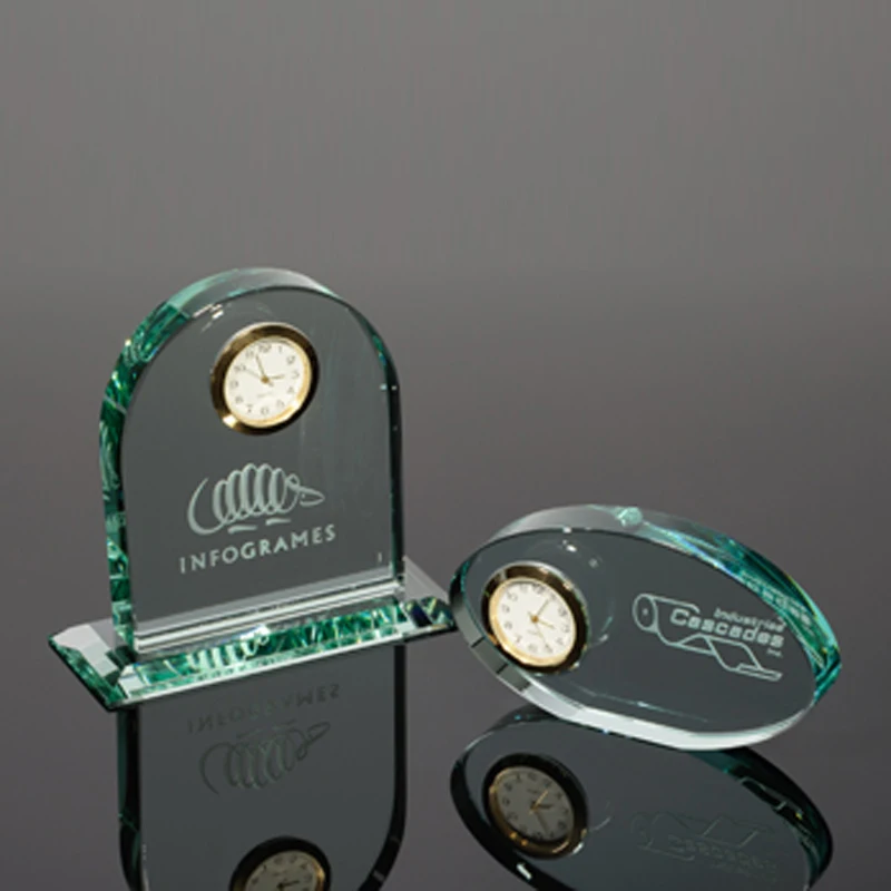 Jade Glass Decoration Clock Wedding Favor Crystal Clock