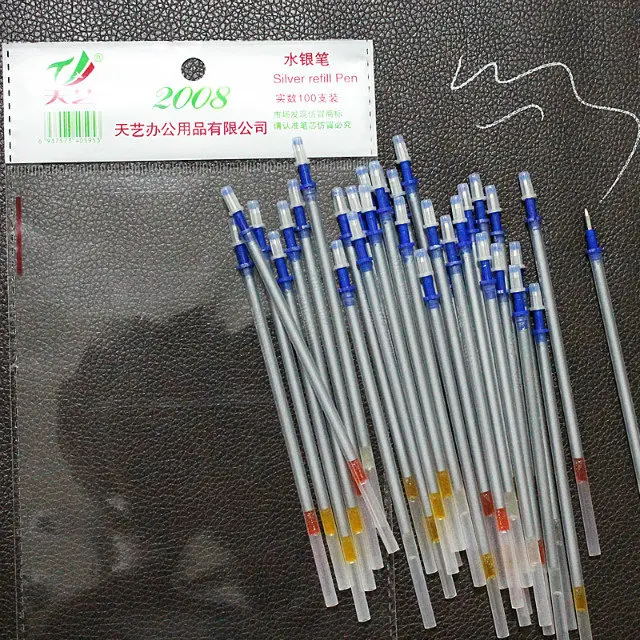 Серебряная ручка, серебряная заправляемая ручка, кожаная Временная маркерная ручка, шариковая заправка