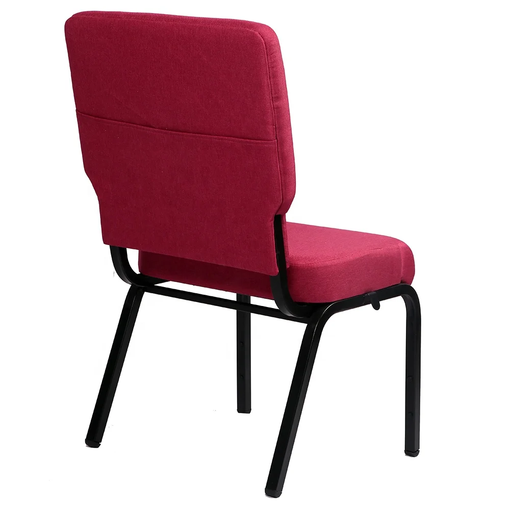Iron metal interlocking  stackable  padded church hall chair