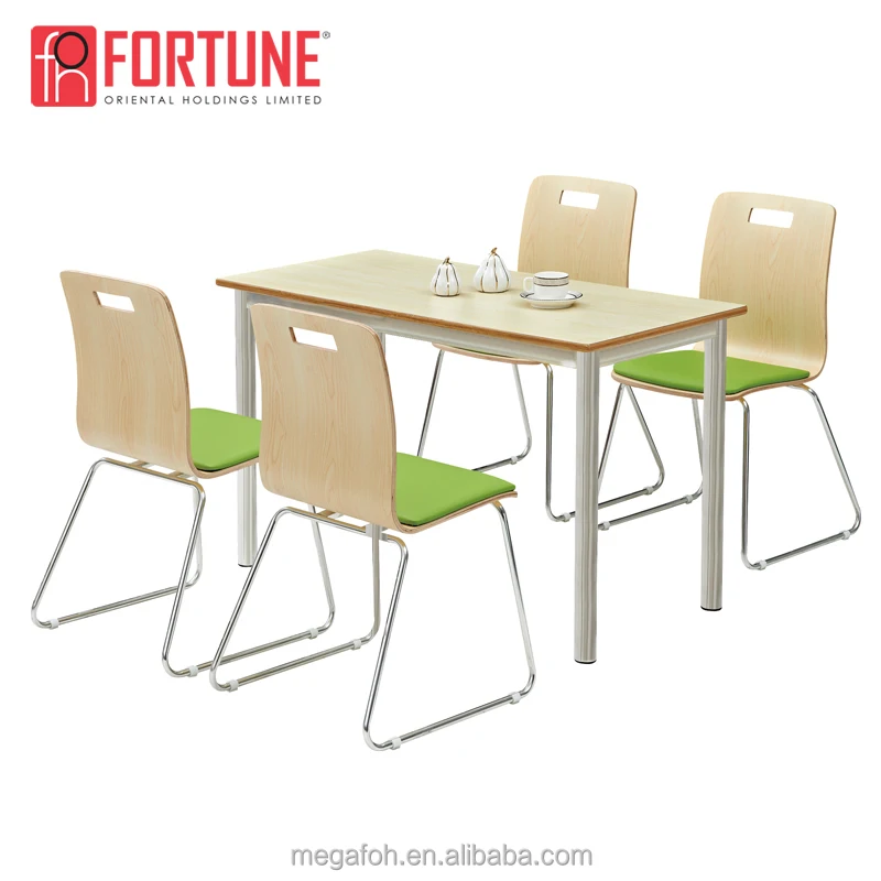 Hot Sale! America standard size wooden design furniture table and chairs for fast food restaurant