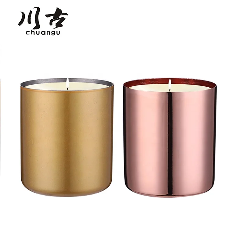 
Cylinder brass metal candle jar candle holder cup 