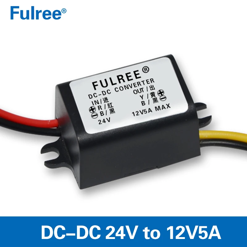 Преобразователь постоянного тока с 24 В на 12 В 1,5 А 2 А 3 А 5 А, модуль понижающего регулятора напряжения с 24 В на 12 В, понижающий трансформатор