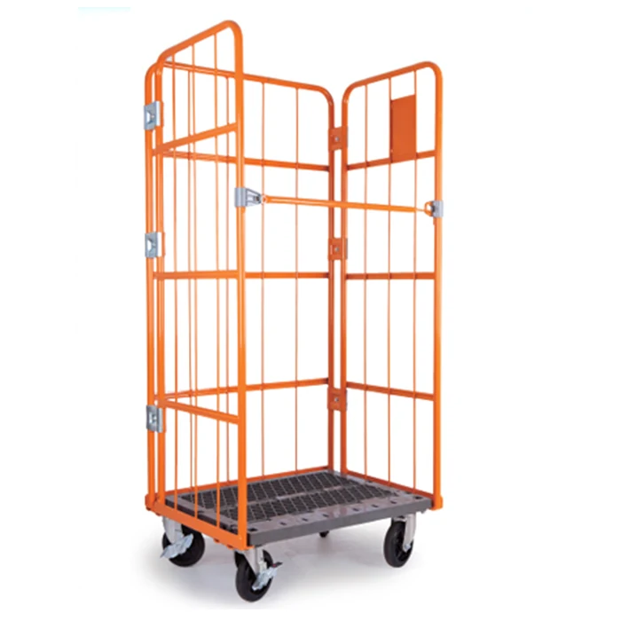 Супермаркет стали складной roll поддоны/металлический контейнер roll