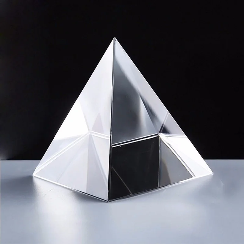 2.3inch Healing Stone Crystal Blank Pyramid Clear Carved Obsidian Pyramid