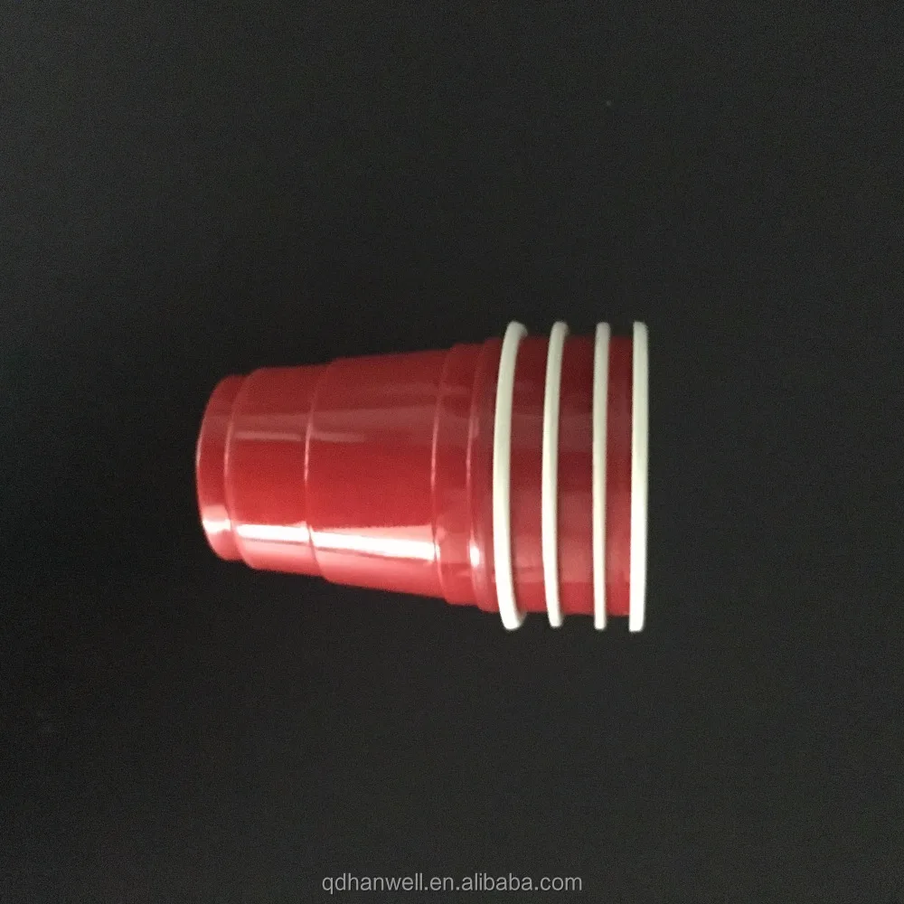 
2oz custom promotional disposable plastic red white cup 