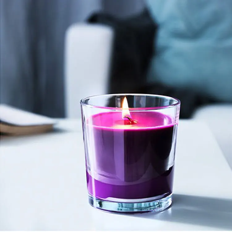 Lemon Grass Smells Family Decoration Use Clear Glass Soy Holder Candles