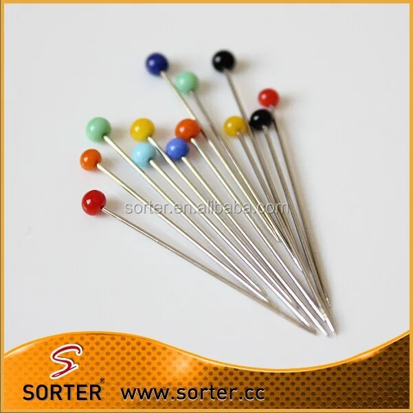 colorful 30 mm glass head pin