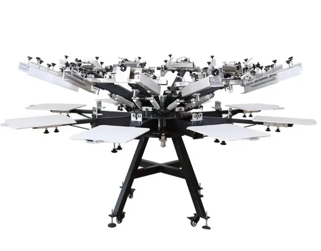 NS808-HD 8 Color 8 Station Heavy Duty manual best T-Shirt Silk Screen Printing Machine