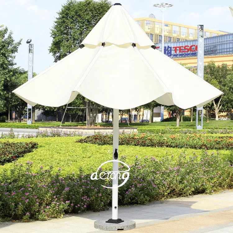 fancy design patio decoration umbrella/garden beach sun parasol & marble base