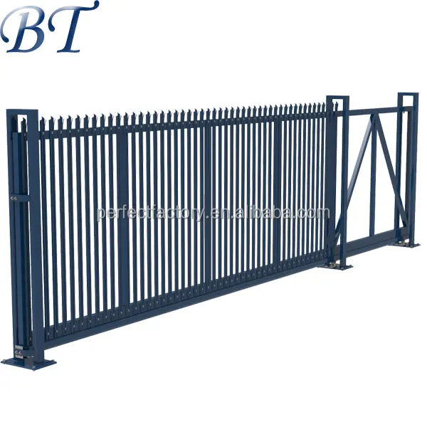 
High Quality palisade /palisade fence / galvanised steel picket palisade sliding gate 