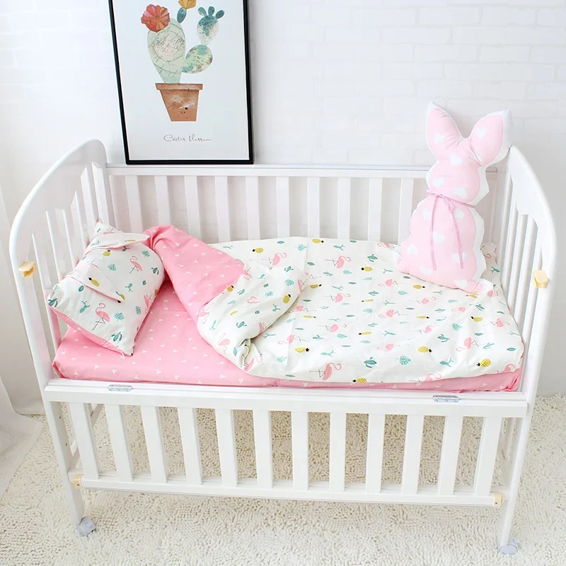 Latest Custom Super Soft 100% Cotton Newborn Baby Bedding Quilt 3 Pic Set Bed Sheet Design