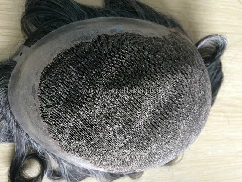 fast shipping in 3-5 days mens toupee, 1b# with grey hair mix size 8x10.