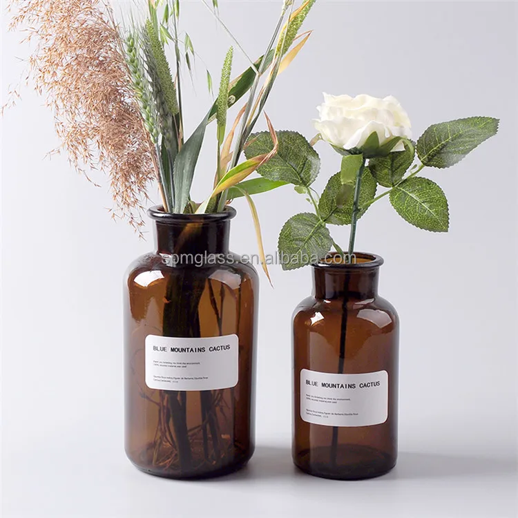 clear or amber glass vases wholesale cheap / clear glass wholesale apothecary jars