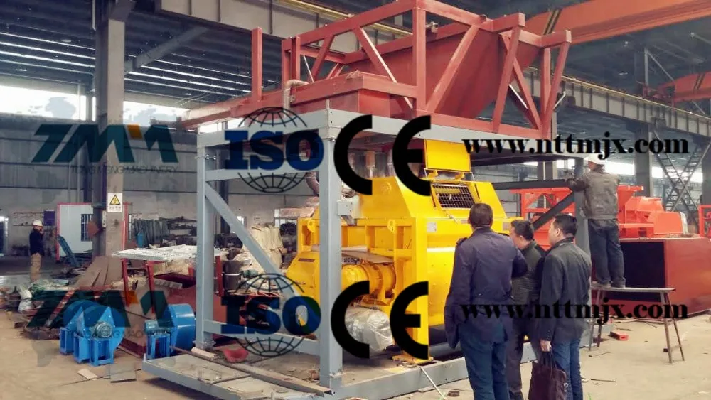 Screw Conveyor  Concrete Mix Plant HZS90 With Vibrator Load Cell Cylinder