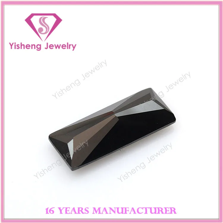 Rectangle Loose Sharp Bottom Faceted Cut Synthetic CZ Black Tourmaline Stone Price