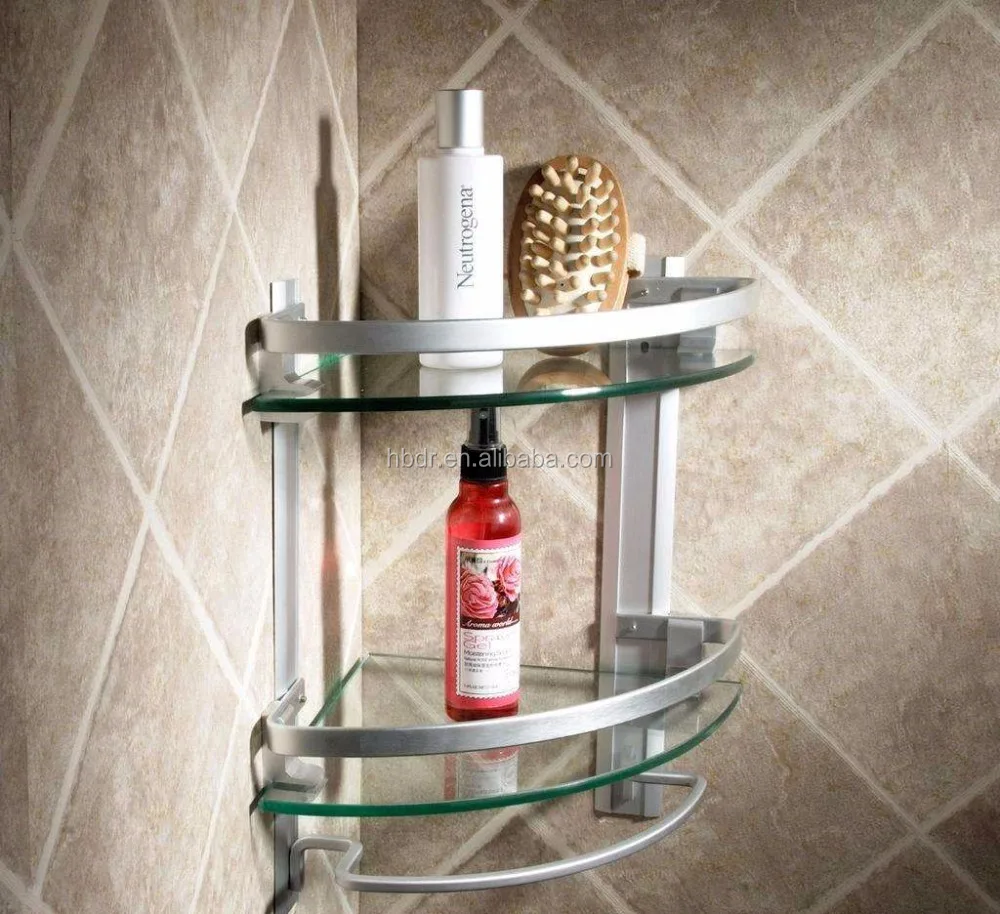 
Tempered rectangle sector glass for bathroom corner shelf 