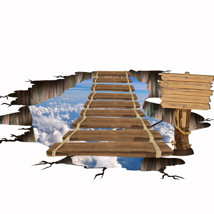 Наклейки для пола из ПВХ Бетонного Пола наклейки ног водонепроницаемые 3d обои высокого качества роскошный анаморфный 3D-рисунок учебник