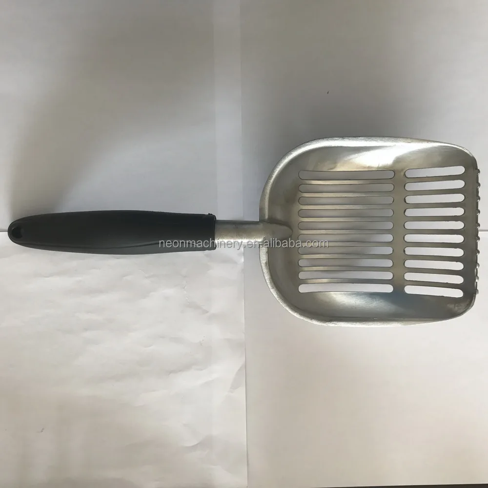 
Straight groove polished aluminum Cat Litter Shovel Cat Litter Scoop with TPE handle 