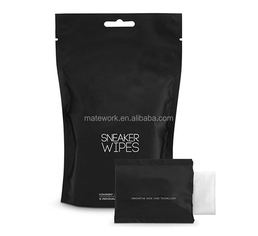 OEM private label available Individual pack disposable leather shoe clean wet wipes