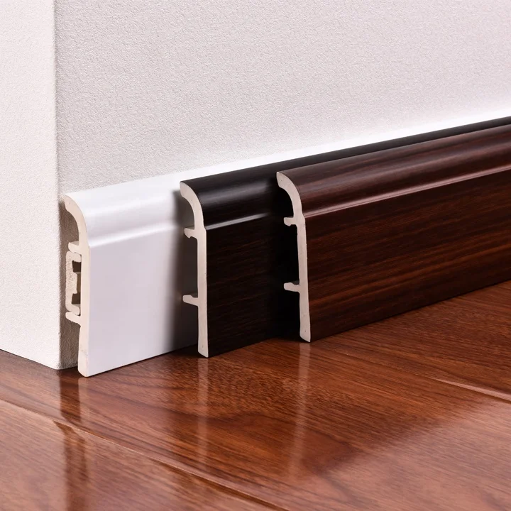 PVC Wood Grain Skirting Board for Interior Decoration