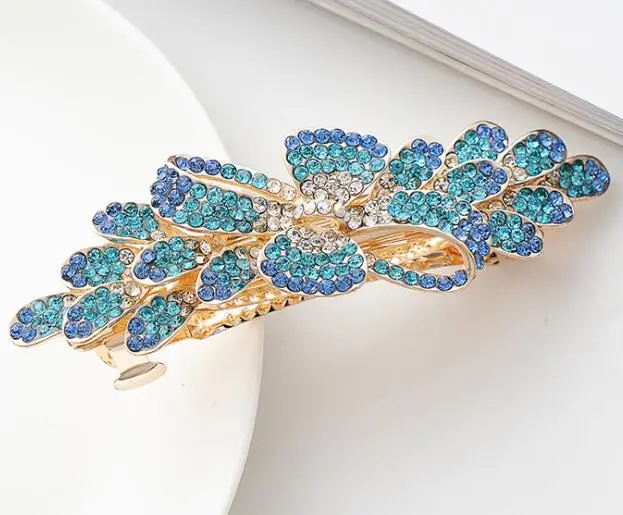 KBFJ002 Latest Fashion barrettes Rhinestone Refinement Bow-tie barrettes