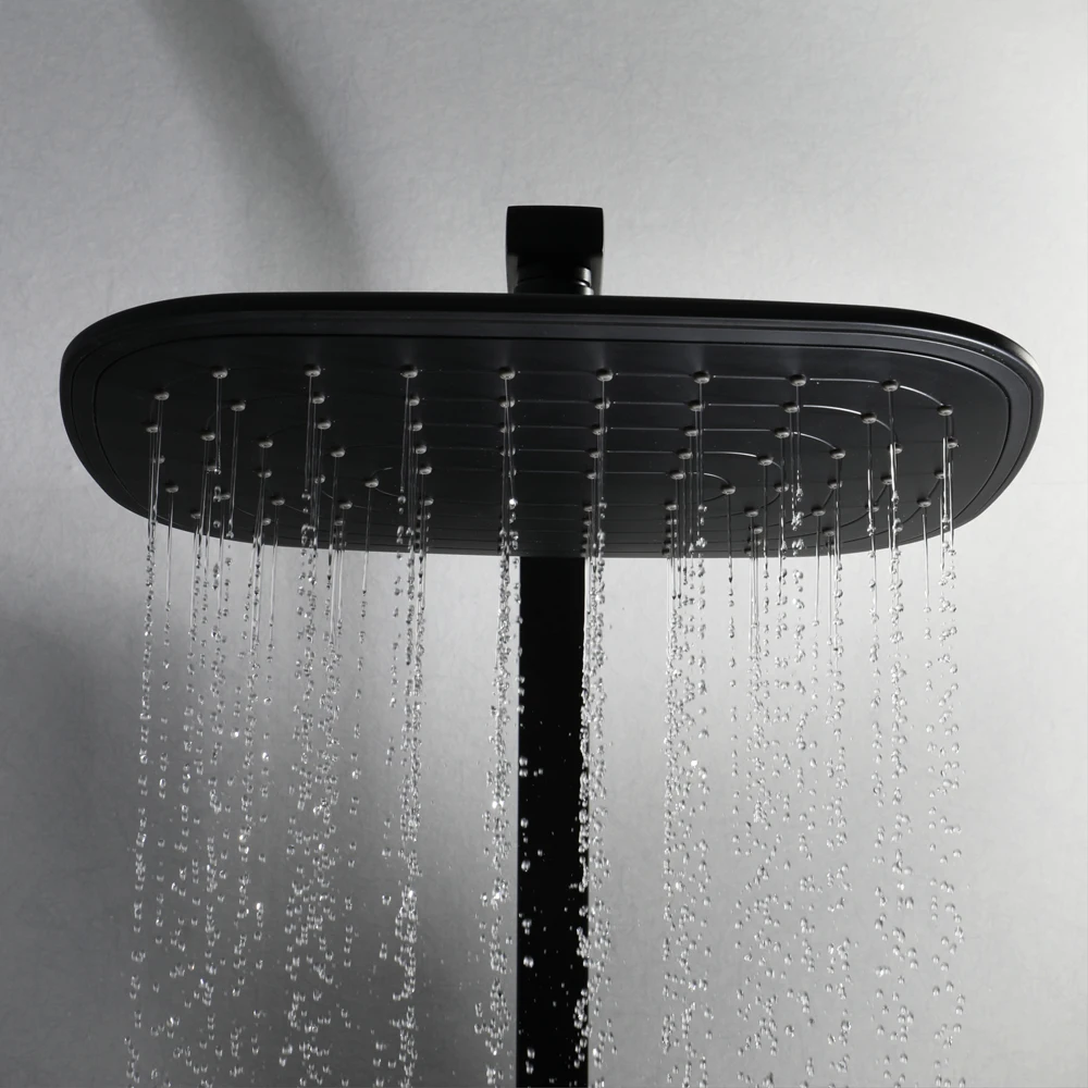 wall bath shower faucet hot and cold water mixer rain shower faucet bathroom black shower faucet set