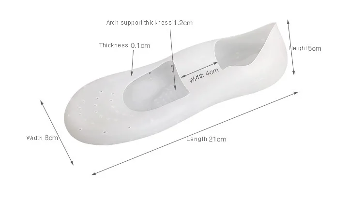 Invisible Silicone Moisturizing Heel Sock Breathable Spa Gel Ankle Boat Sock with arch support massage pad