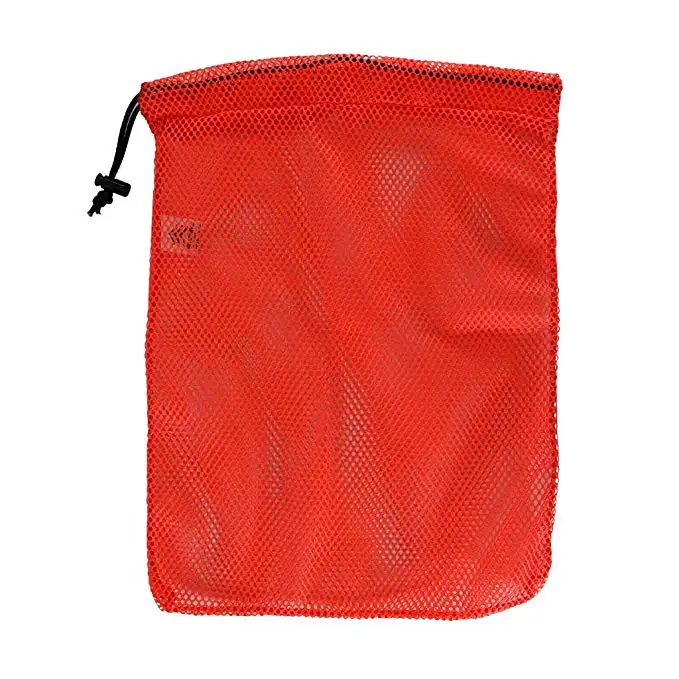 Customized Nylon Net Mesh Pouch Bag Golf Tennis Balls Carrying Holder Storage Bag with Spring Buckle Ditty Bag