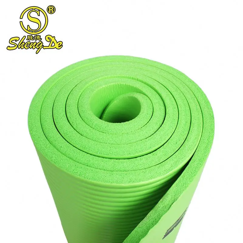 Wholesale Extra Thick Fitness 15mm 10mm Green NBR Yoga Mat