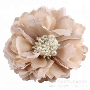 Flower Hair Clip Chiffon Solid Diy Chiffon Dress Pink Flowers Chiffon Rose Flowers