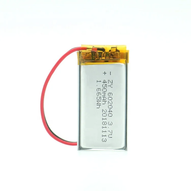 
Rechargeable Li-ion 1.67Wh 602040 3.7V 5V 450mAh Lithium Polymer Lipo Battery for Bluetooth Speaker 