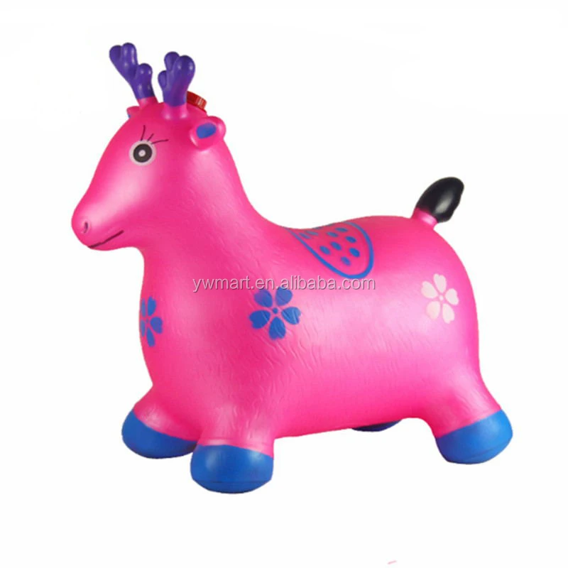 Factory price multicolor PVC kids riding non-slip toy inflatable jumping colorful animal