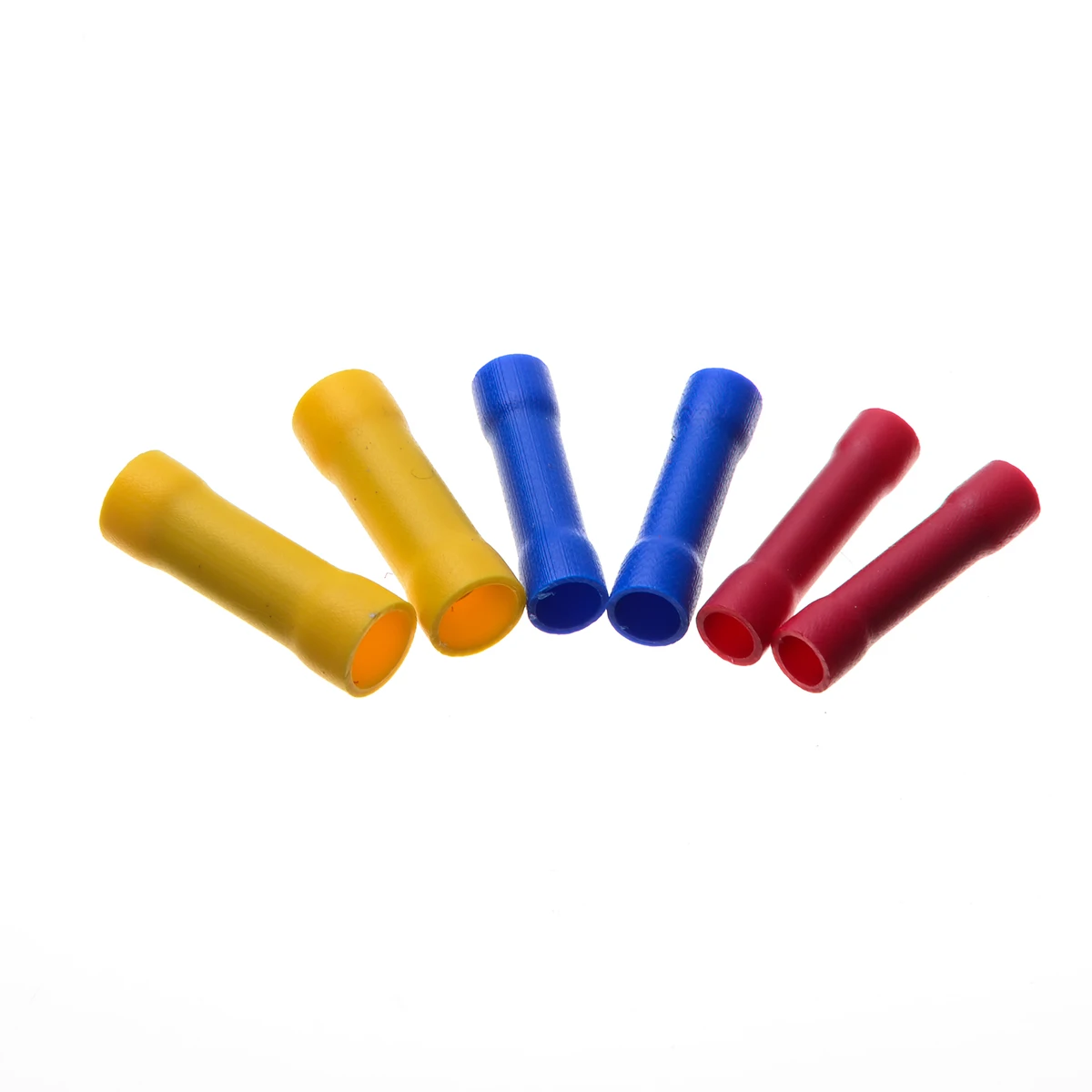100Pcs 22-10 Splice Butt Insulated Car Audio Wire Connector Electrical Crimp Terminals Red Yellow Blue