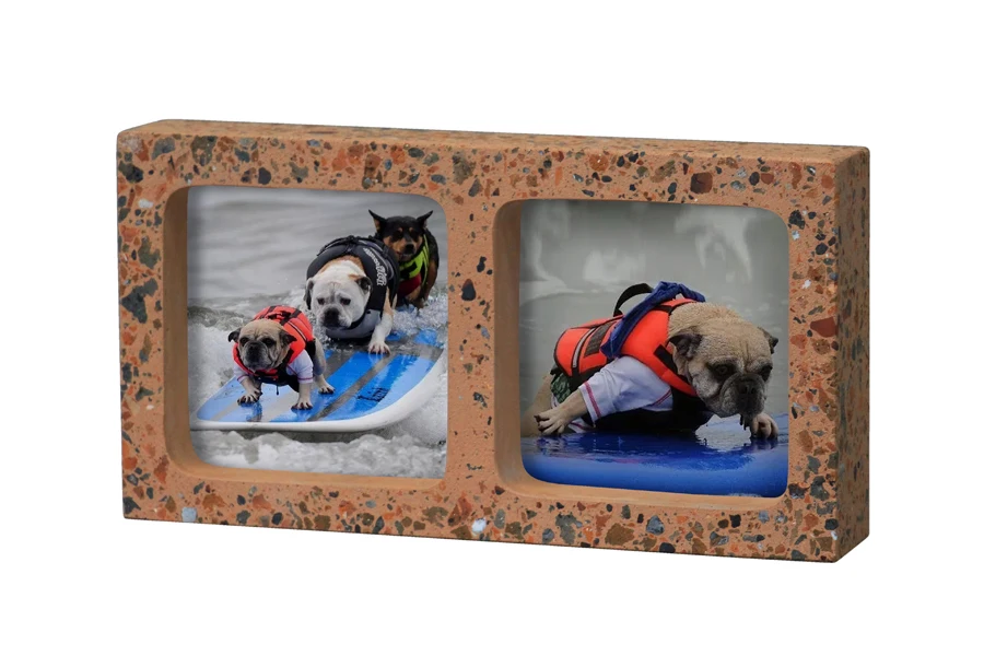 Unfinished solid concrete photo frame picture frame cement frame