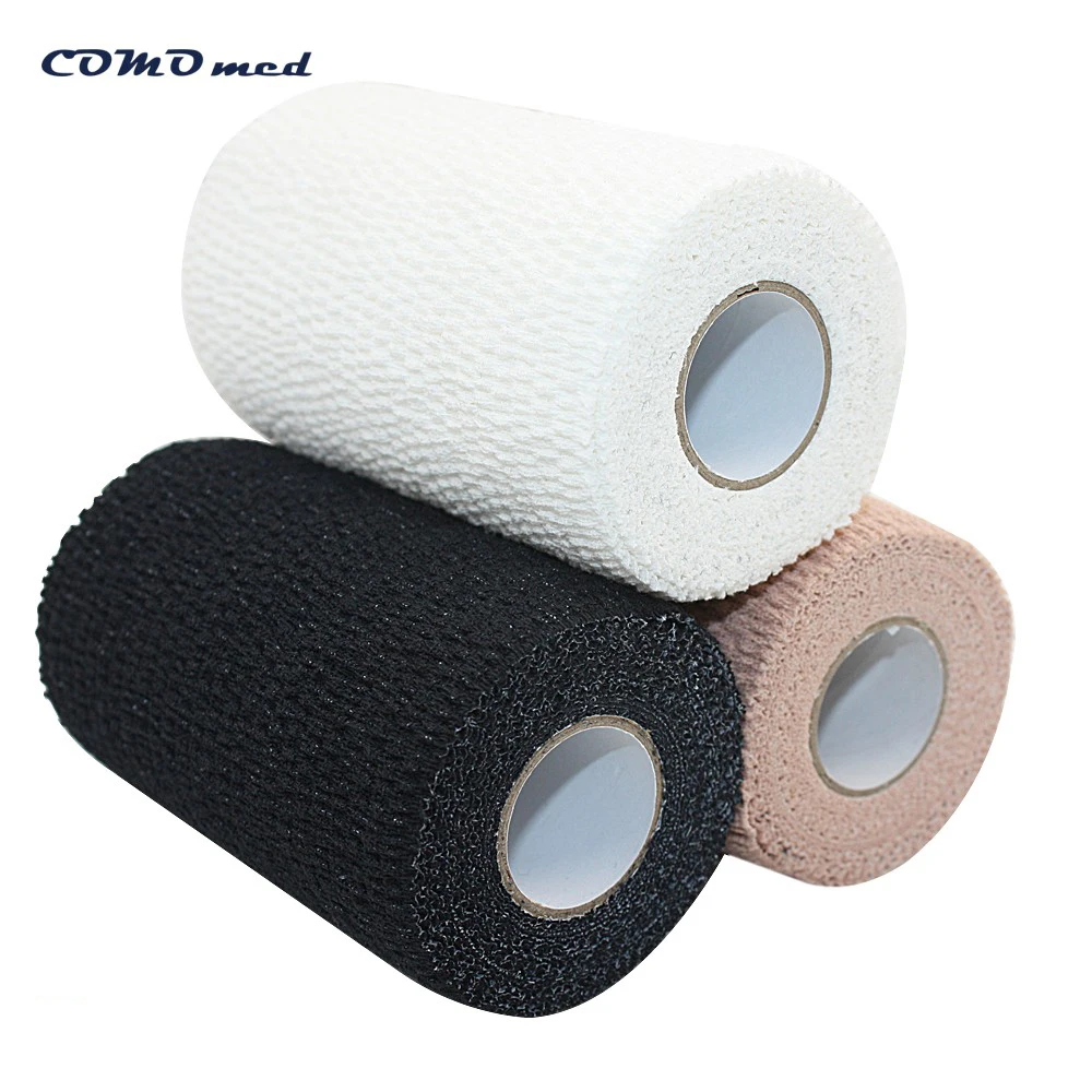 quality 4.5m/6.9m Hand Tear Light Elasticity Adhesive Bandage self adhesive black tape 5m