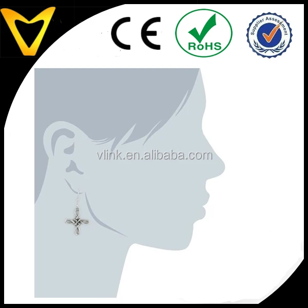 Vintage Sterling Silver Celtic Knot Cross Drop Earrings ear rings for girlfriend fashion earring fancy ear rings