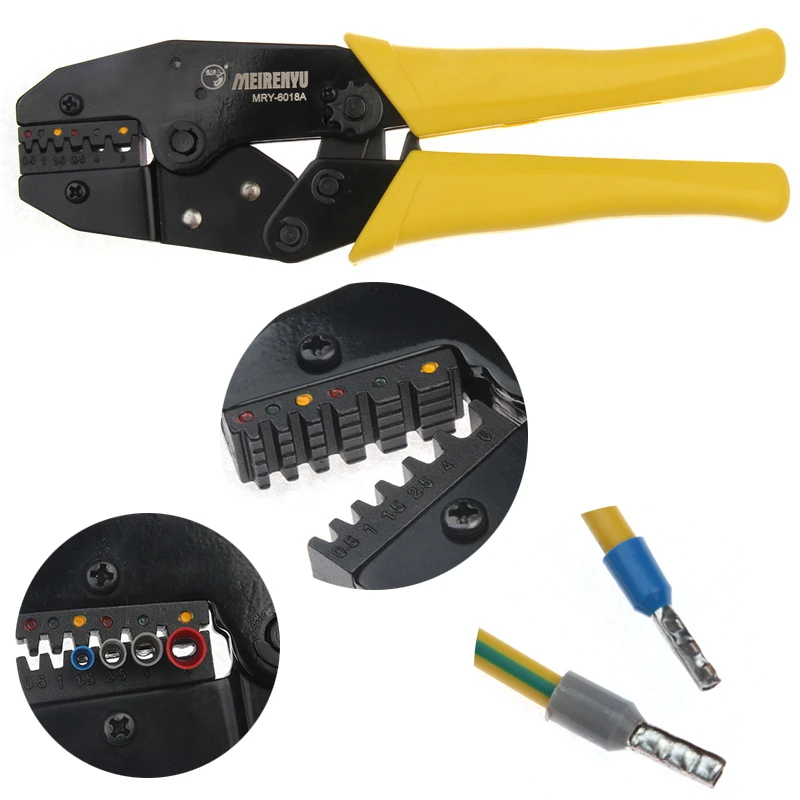 
 Клещи с храповым механизмом, обжимные плоскогубцы для 0, 5 мм2-6, 0 мм2, инструменты для обжима С Храповым механизмом, соединители для проводов и кабелей, пресс-Обжимные Щипцы  