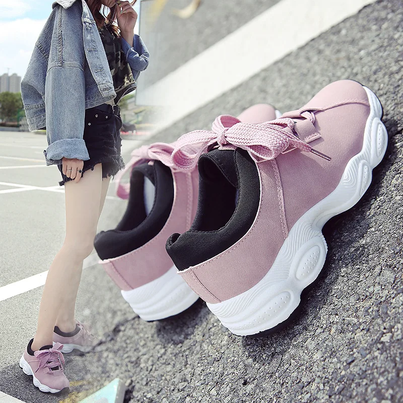 Новейшая модель, трендовые женские кроссовки для девочек, Студенческая Повседневная Спортивная обувь для улицы