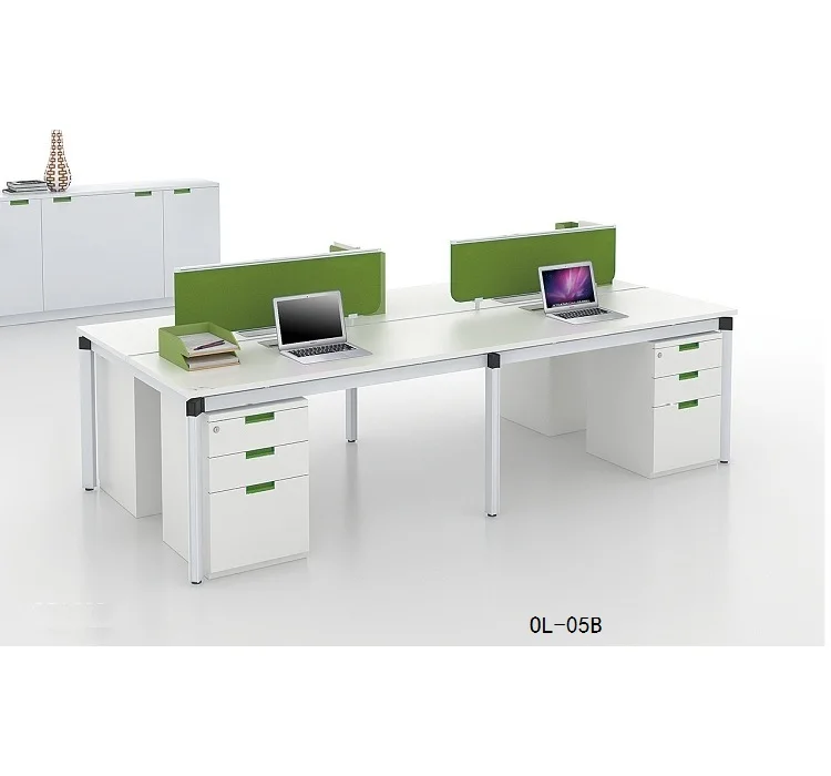 Luxury wooden office cubicle furniture modular rectangular height adjustable standing executive 4 person workstation table desk