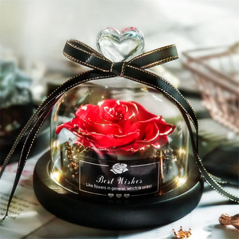 Preserved rose in glass dome with preserved flowers rose in glass globe ball wholesale